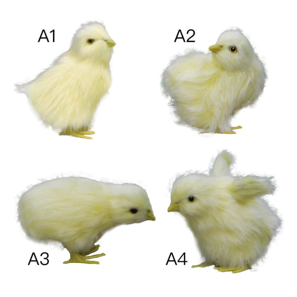 Mini Påsk Kycklingar Gula Påsk Chenille Kycklingar Söta Kompletta Påsk Kycklingar Påskfest Kycklingar（A4）