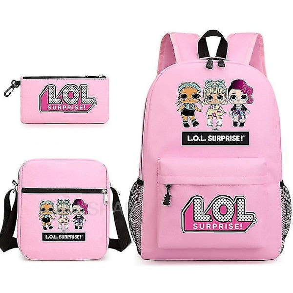 3 st Lol Ryggsäck Kvinnor Män Mode Ryggsäck L.o.l. Överraskning! Flickor Pojkar Skolväska Kvinnlig Manlig Laptop Mochilas（1）