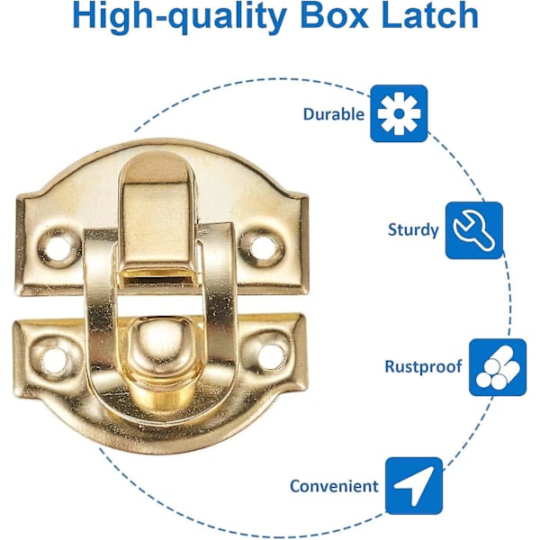 20-pack smyckeskrinlås, trälås, 29 mm x 26 mm, guld