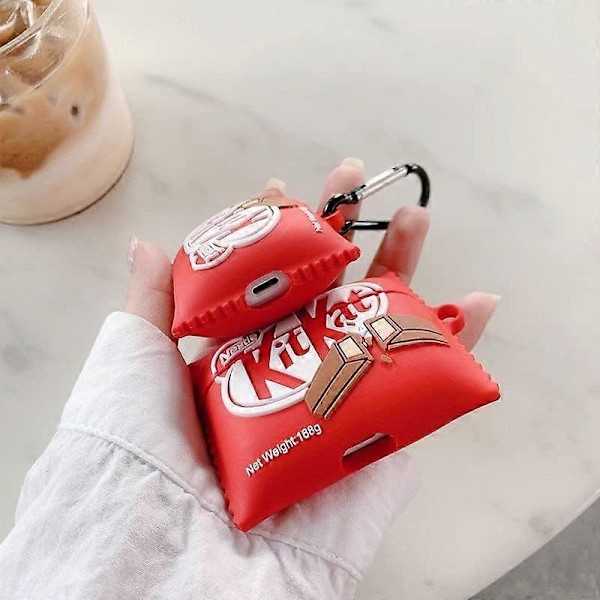 Söt Fodral för Airpods Pro2 Generation, 3D Choklad Snacks Design Silikonfodral Skyddande Stötsäker Omslag med Nyckelring för Airpods Hörlurar