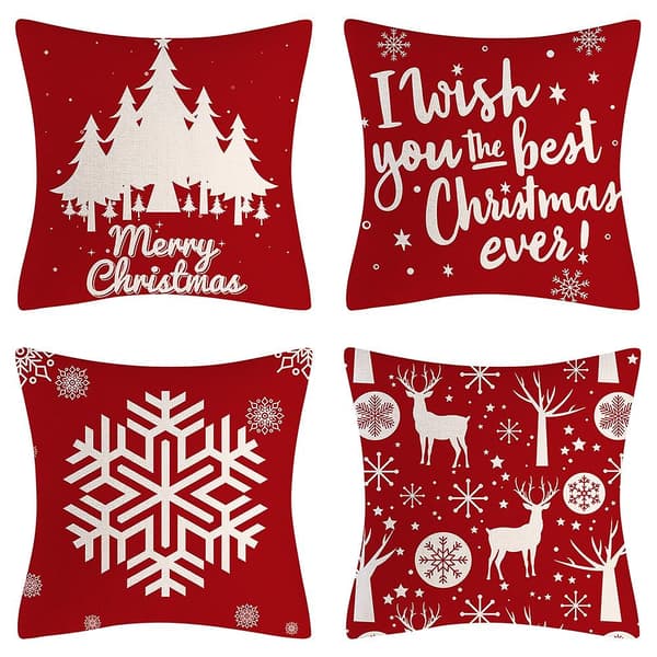 Set med 4 st (4 stilar) jul-kuddfodral