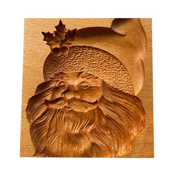 Madform i træ gør-det-selv-bageværktøj Honningkager Glat Holdbar Kreativ Kiksemousse Chokolade Julepynt