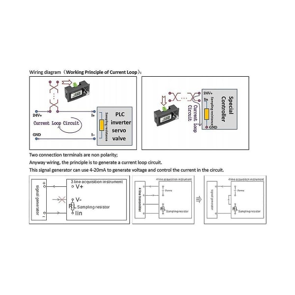 2-johtiminen 4-20 ma virtasignaaligeneraattori Paneeliin asennettu virtasilmukkageneraattori 4–20 ma:n simulaattori