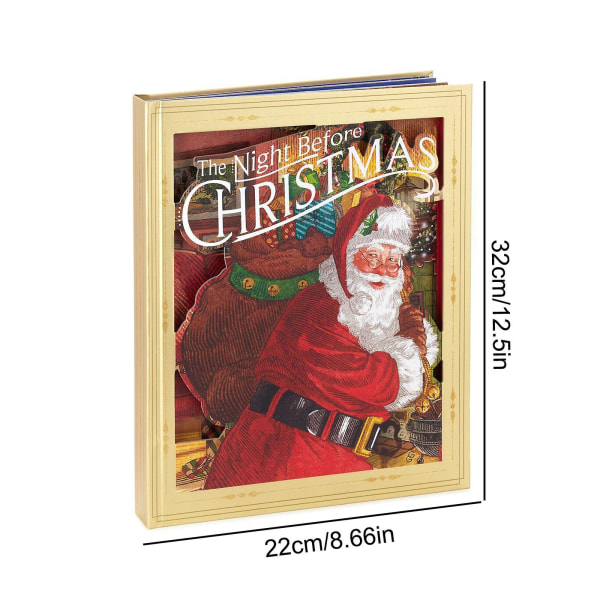 The Night Before Christmas Pop-up-bok med lys og lyd nisselekesett