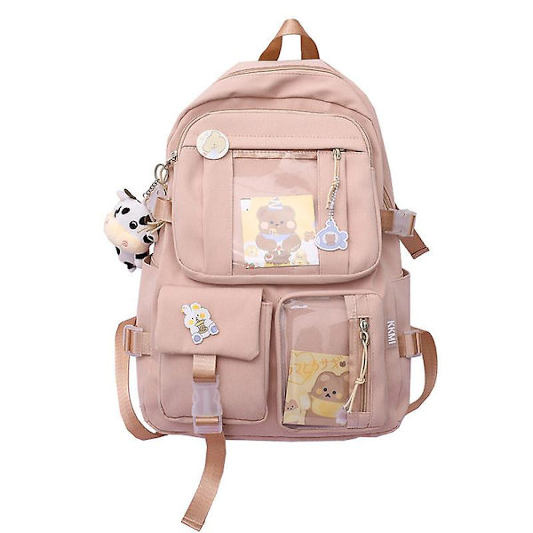 Rygsæk med pins Kawaii skole rygsæk sød æstetisk rygsæk sød Kawaii rygsæk til skole