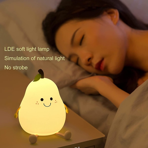 GHYT Kids LED pære sød natlampe med ben USB genopladelig dæmpbar til baby småbørn pige dreng vuggestue soveværelse sengebord, 7-farvet ledningsfri lampe batte