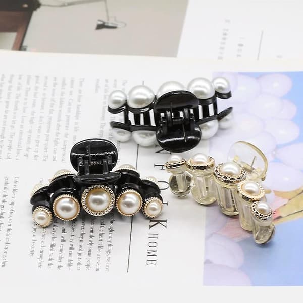 4 stk elegante kamelia perle hårklør akryl rhinestone blomst klips kvinner hår