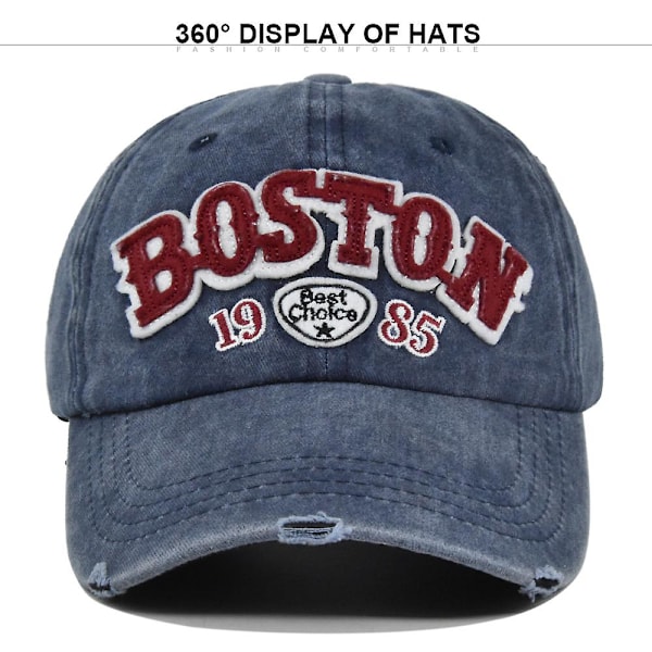 Boston Retro Kolmiulotteinen Kirjonta Baseball-lippis 3d Appliqu Kirjonta Lippi Pesty Ja Tehty Vanha Aurinkolippalakki