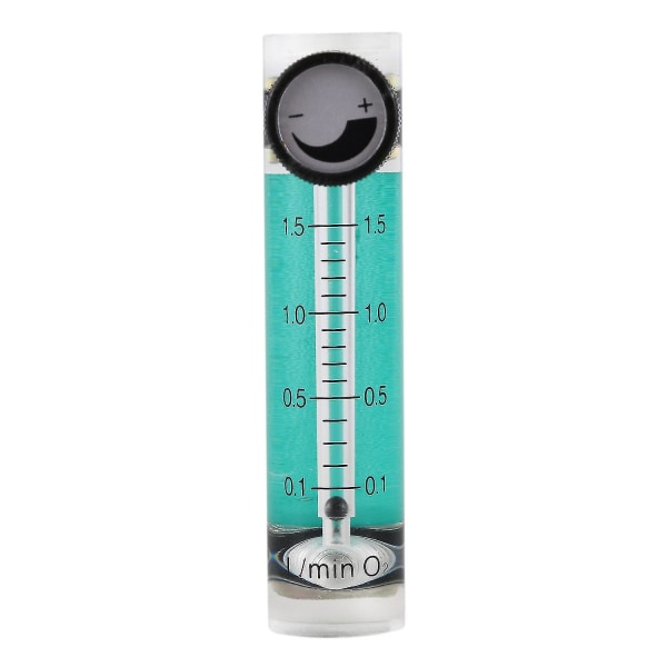 0,1-1,5LPM 1,5L Oxygen Flow Meter Flowmåler med kontrolventil til Oxygen Air（Transparentgrøn）