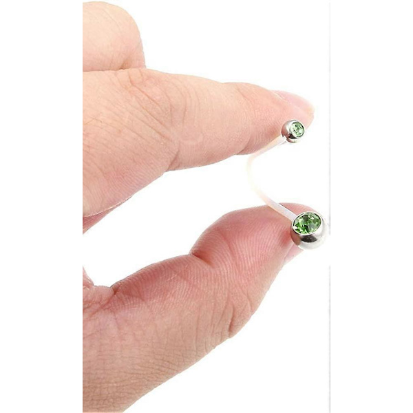 6 st Mixade Stilar Graviditetssport Mamma Flexibla Bioplast Navelknapp Ringhållare 14G 1 1/2 tum (38 mm)