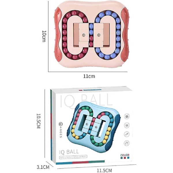 Roterande Magiska Bönor Stressreducerande Fidget Spinners Magisk Kub, Fingertoppsleksaker Tre-delad Set För Barn Tonåringar & Vuxna (rosa)