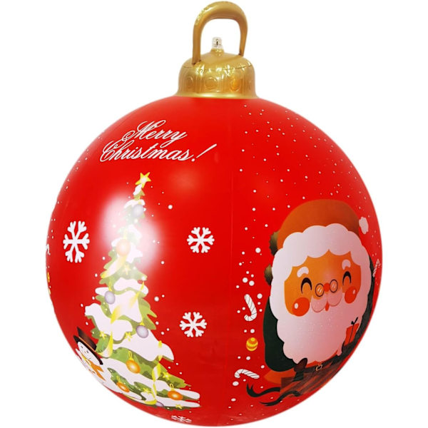 60cm Stor Julerkule Oppblåsbar Utendørs Dekorasjon PVC Oppblåsbare Julepynt God Jul Store Ferie Dekorative Kuler (E)