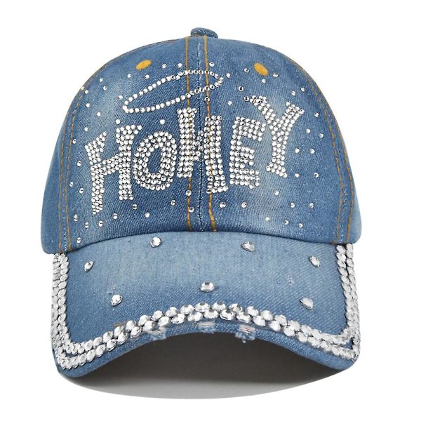 Denim Peaked Cap Dot Drill Hat Hip-hop Hat Hjerteformet Femspidset Stjerne Baseball Cap Brev Sol Visor Hat Til Mænd Og Kvinder