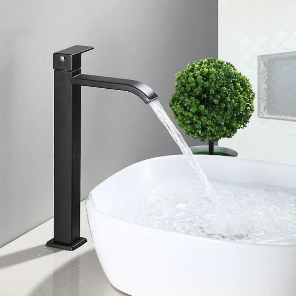 Tvättställsblandare, vattenfallskran kompatibelt badrum, justerbar varm- och kallblandare_Aleko
