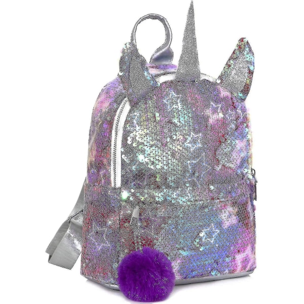 Piger pailletter rygsæk, Unicorn rygsæk pige pailletter skoletaske til piger, mode og holdbar rejse rygsæk til børn, piger（Style2）