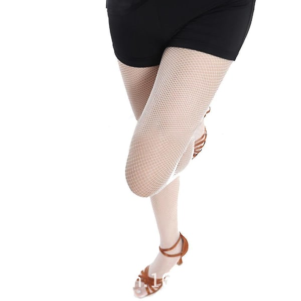 2 par nettstrømpebukser for kvinner Mesh latinske sokker Strømpebukser Sklisikker slitasjebestandige sokker（hvite）