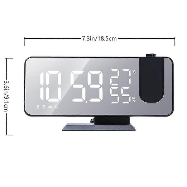 1 set LED-skärmsprojektionsklocka Väderprognosklocka Termometer-hygrometer