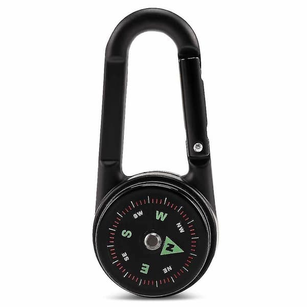 3-i-1 Dubbelsidig Mini Kompass Karabinkrok Termometer För Utomhus