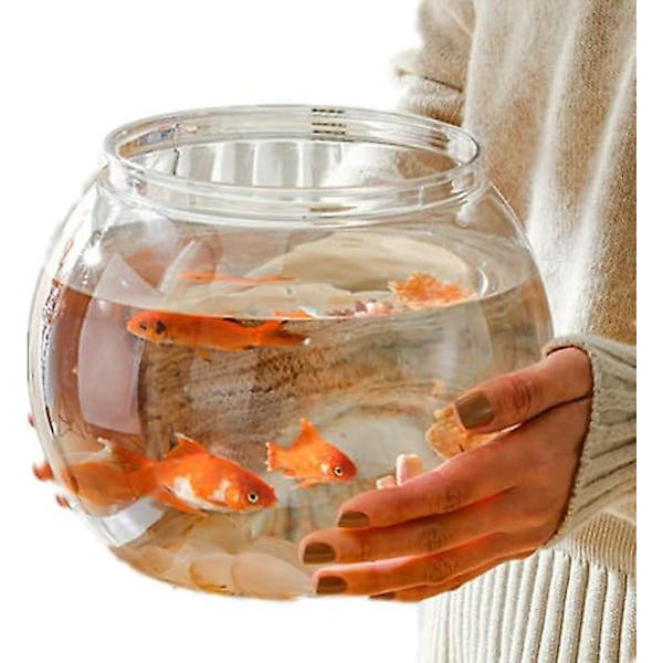 Liten krossäker Betta-fiskbehållare (2-pack) - Alipis genomskinlig plastskål för skrivbord, multifunktionellt akvarium, dricksvatten, godisförvaring, vas