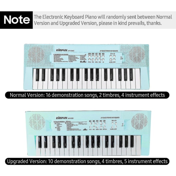 Elektronisk piano med minikeyboard Elektronisk klaviatur med 37 tangenter Piano barnepiano (blått)