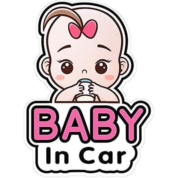WABJTAMBaby i bilmærkatskilte og mærkater til piger, babybilklistermærker, aftagelige sikkerhedsklistermærker-opslagstavler, yndige babyvinduesbilklistermærker, S