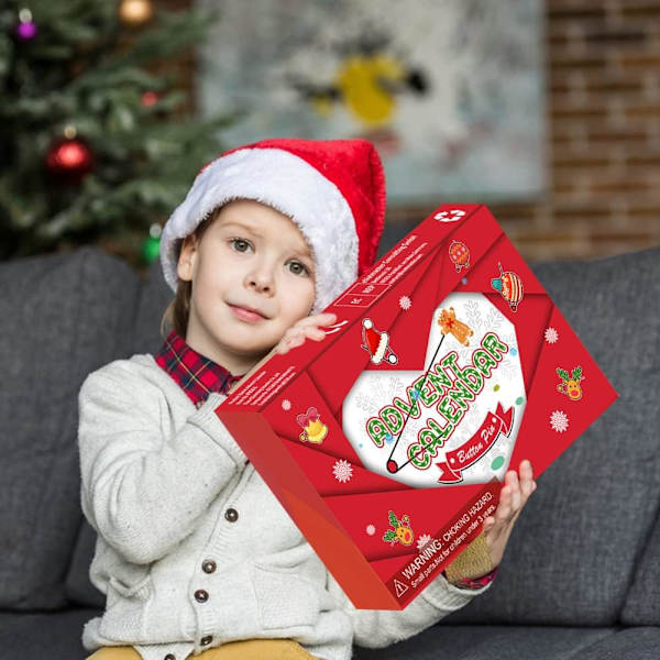 Julkalender 2024 med Nedräkning, Julkalender, 24 Dagar Julklappskalender DIY Smyckestillverkningssats Present till Barn Tonåringar Kvinnor (brosch)
