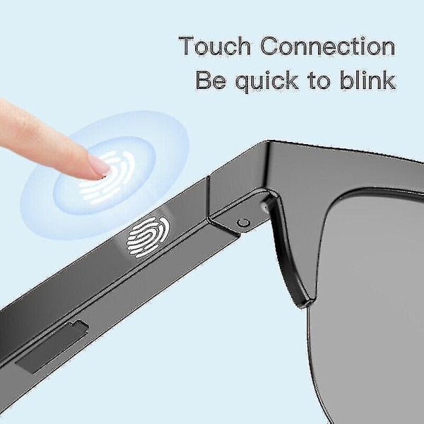 Bluetooth-briller F06 Smarte Bluetooth-solbriller Stereohodesett med åpent øre Svart