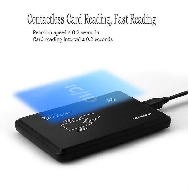 13,56mhz Rfid Usb Smart Card Ic Reader Kontaktløs Proximity Card Reader Usb Plug And Play