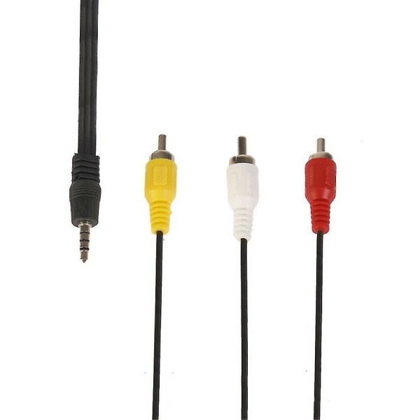 3,5 mm jack til 3rca hannpluggadapter lydledning ledningskonverter Video AV-kabel gave