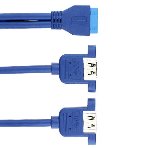 Usb 3.0 Dubbla Portar Honmontering Typ Till Moderkort 20pin Header Kabel Blå 30cm 50cm（0.5M）