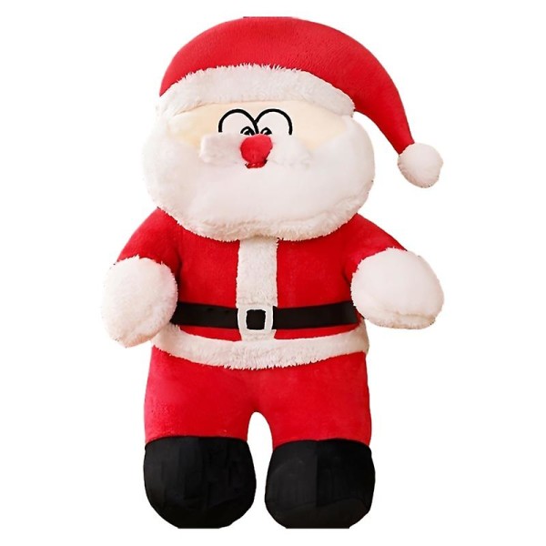 Julemand dukke tegneserie stor juleaften bedstefar plys legetøj julepynt gave（runde øjne）