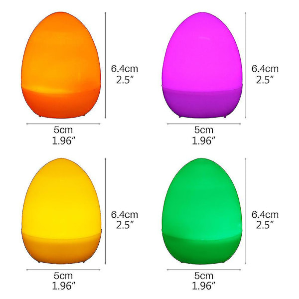 LED påskdekorationsägg, 12-pack, vit plast, flerfärgade lampor