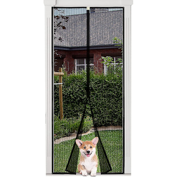 Nätdörr, Dörrnät Med Magneter Tunga 36\" X 83\", Handsfree Dörrnät Magnetisk Stängning Med 8 Gravitetsstavar, Ramkrok & Loop-band,enj