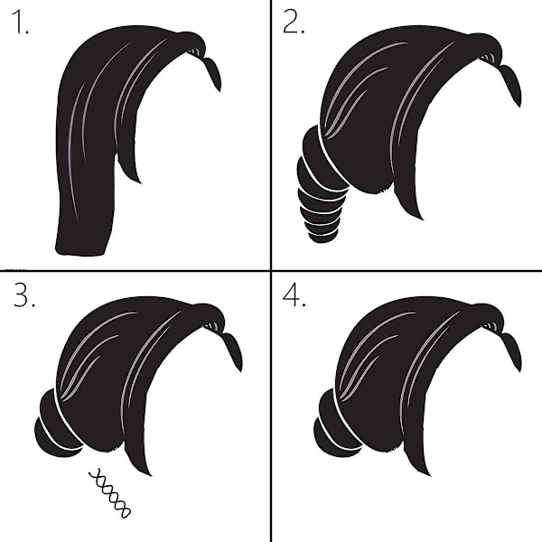 WABJTAM 10 kierteisiä hiuspidikkeitä, naarmuuntumattomat pallopääruuvit DIY-kampauksiin (musta) 5.0*1.2cm