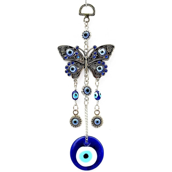 WABJTAMTurkisk blå onda ögat fjäril hängande dekorativ prydnad