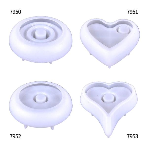 Hjärtformad form för form för ljushållare, bricka, smyckesorganisator, hemdekorationer