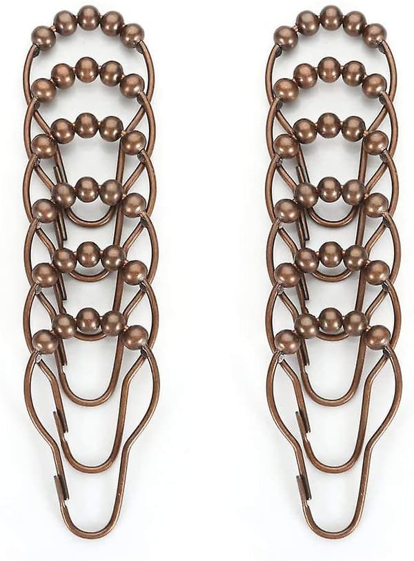 2-pack Duschdraperi Krokar Ringar, Rostfritt Stål Rostfria Duschdraperi Ringar Och Krokar - Set Om 24 - Brons