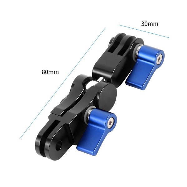 Bgning 360 graders rotations metall adaptrar hjälmadaptrar fästen för Gopro för Osmo Action för AKASO EK7000 4k actionkamera (blå original)