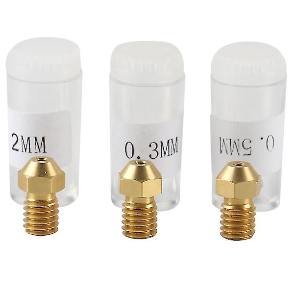 3d-printerdele 0,2/0,3/0,5 mm Airbrush-dyseadapter-sæt Airbrush-dyseadapter til V6 Hotend 1,75 mm filament (3 adaptere og 3 dyser)