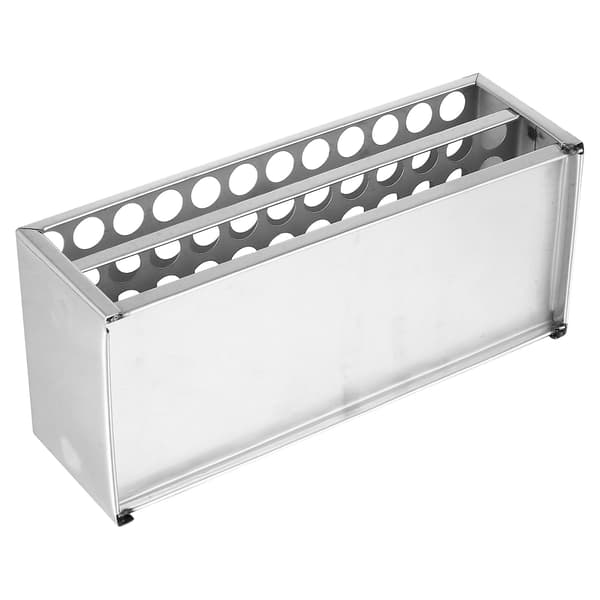 1 stativ för provrör i metall för laboratoriet (silver 13,5 mm 60 hål)