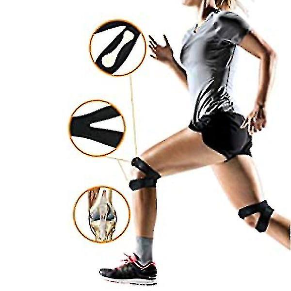 Patella Kne Støttestropp - Hjelper med jogging, senebetennelse og leddgiktsmerter (middels, svart)