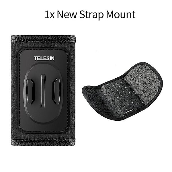 Telesin Ryggsäck Axelrem Fäste Mount För Gopro Hero 10 9 8 7 6 5 4 3 Insta360 Sjcam Eken Osmo Action Kamera Tillbehör（Remfäste）
