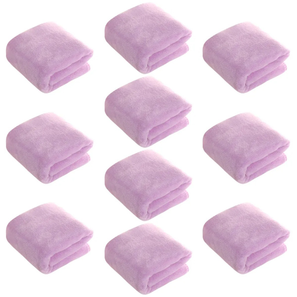 Professionella handdukar för frisörer - snab torkande & ludd fria - mikrofiber, (ljus lila)