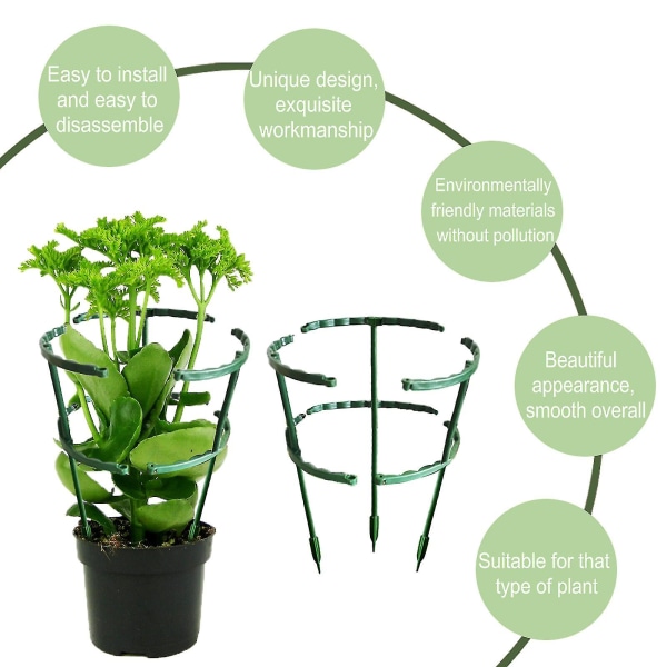 Set med 3 halvcirklar blomkrukor för växtstöd