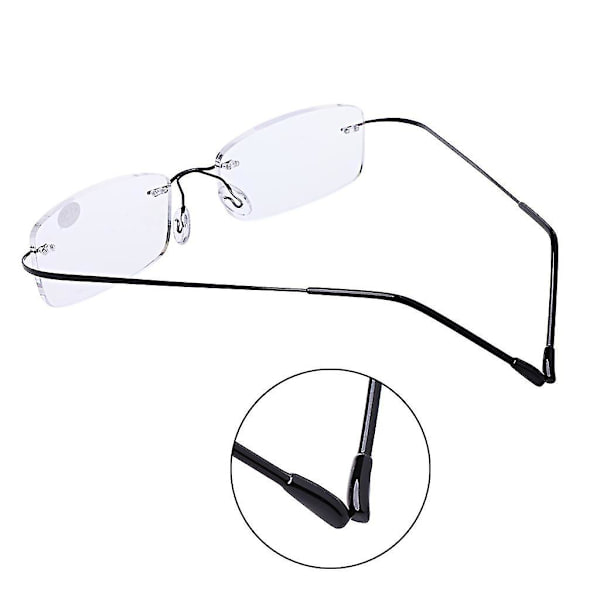 Ultralight For Titanium Rimless Reading Glasses Unisex+1.0~+3.5 Diopter Compact