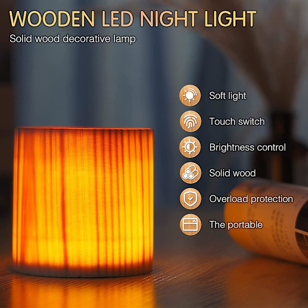 Liten trädimmerbar omgivande LED-bordslampa USB C uppladdningsbar bärbar nattlampa batteridriven modern sladdlös bordslampa för vardagsrum B