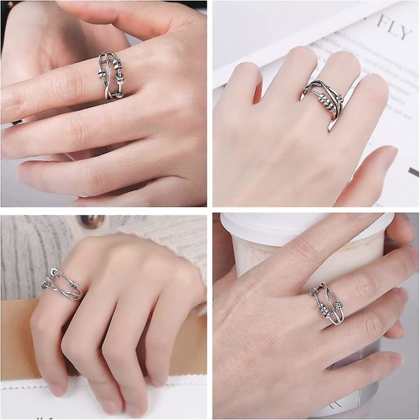 925 Sterling Sølv Ring For Heilwiy Kvinner Menn Fidget Peace Rings For Heilwiy Stress Reliever