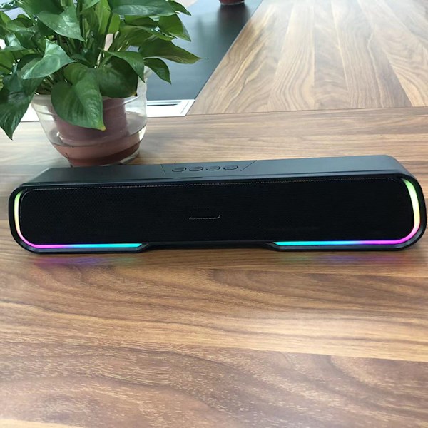 RGB Marquee Mini Lydplanke Skrivebord Lang Bar Bærbar Subwoofer Høy Effekt Bluetooth Høytaler