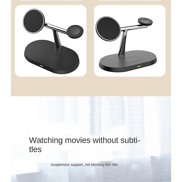 Magnetisk trådløs ladestasjon, 3 i 1 hurtiglader dokkingstasjon kompatibel med Iphone 12/13, pro, Pro Max, Mini, Iwatch 7/6/se/5/4/3/2, Airpods 2/