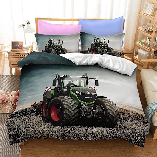 3D Digitaltryckning Cool Tractor Series Sängkläder Tredelad Set TLJ6 180*200cm -ZHENV（180*200cm）